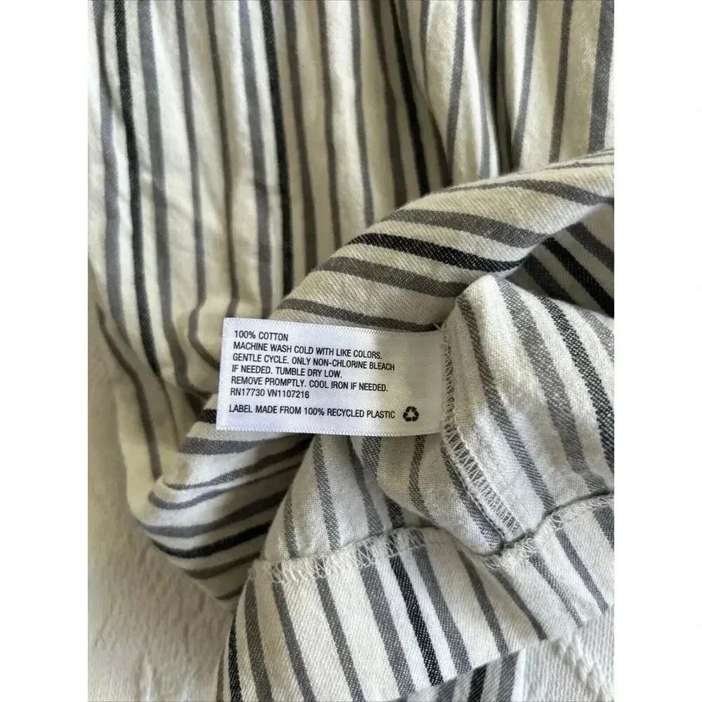 Wide Leg Cotton Jumpsuit Cream & Gray Striped Crop Universal Thread Size XS - Picture 8 of 11